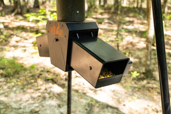 NiteVault deer feeder with corn.